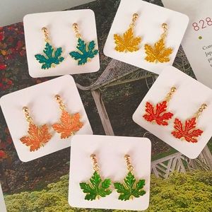 🍏50% OFF/3+...Colorful Maple Leaves Drop Earrings